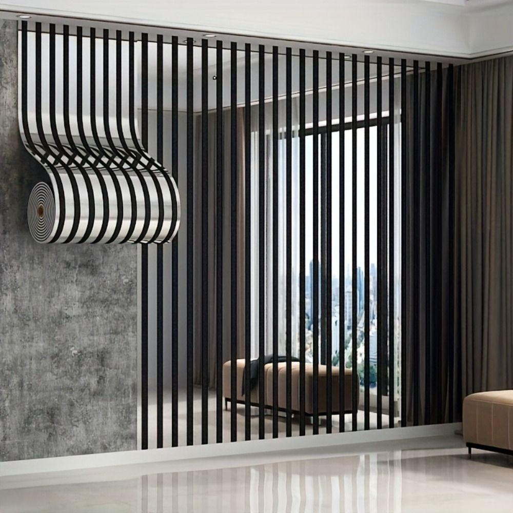 PVC Artificial Grille Wall Sticker Self-Adhesive Grid Panel Wall Sticker  Living Room