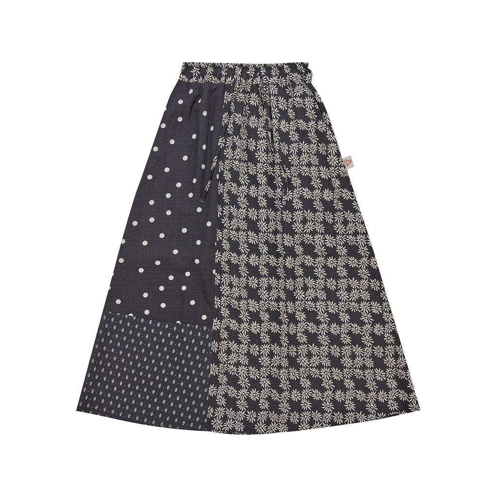 Goteu Patchwork Skirt - Black