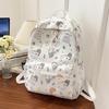 Cute Line Puppy Dog Print Backpack Large Capacity Schoolbag  Delicate Personality Trendy Student Bags Casual Travel Bags