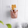 Toilet Bear Hug Toothbrush Cup Toothpaste Storage Rack Bathroom Non-Punching Wall-Mounted Drain Bear Storage Cup