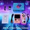 Console Portatile Mini Portatile per Videogiochi 8 Bit Schermo LCD a Colori da 3,0 Pollici Giocatore di Giochi a Colori per Bambini Integrato 500 Giochi Versione per Due Giocatori