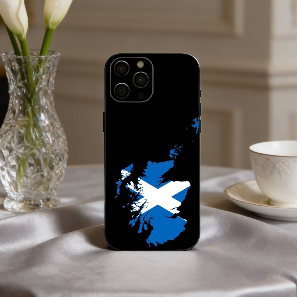 S-Szkocja S-Szkocki-H F-Flaga Etui na Telefon Dla iPhone 17,16,15,14,13,12,11 Plus,Pro Max,XS,Miękki Silikon Czarna Pokrywa