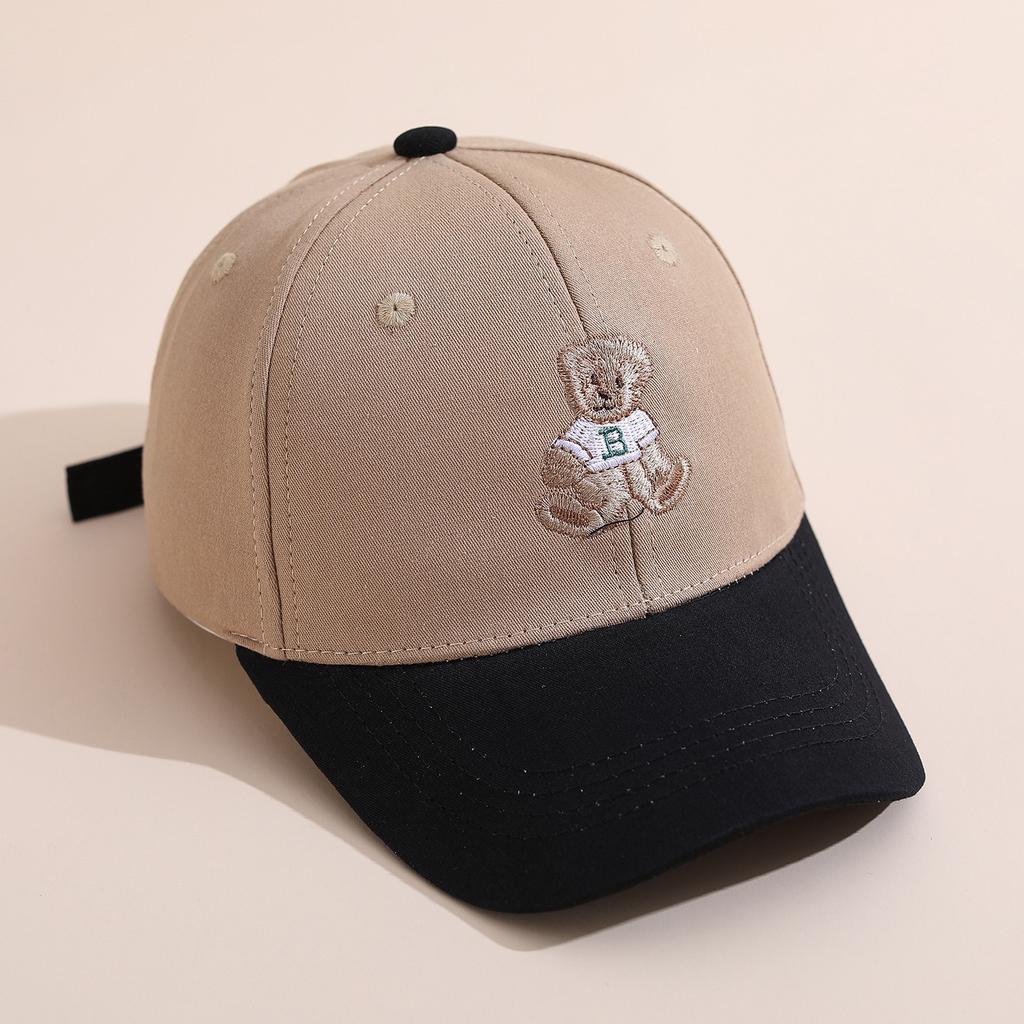 children Baseball Cap 52cm 2-6Y Kids Cartoon Bear Patch Hat Children Visor Sun Hat Spring Summer Outdoor For Toddler Boys Girls