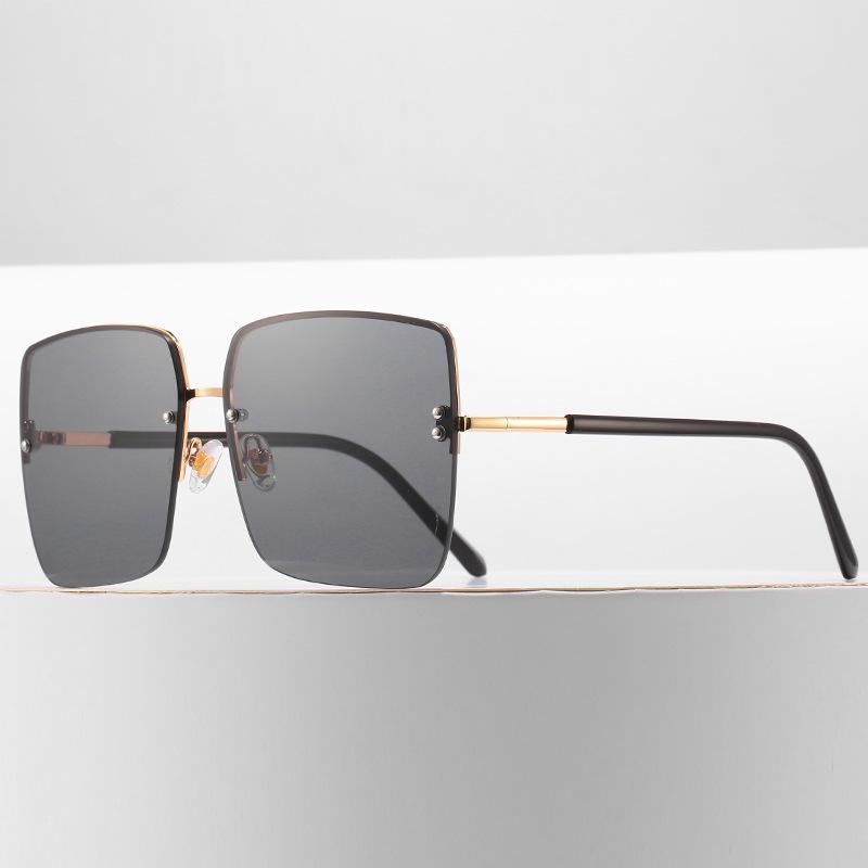 2020 Square Sunglasses, Street Shooting Personalized Rice Rimless Glasses Gradual Change Color Sunglasses Women