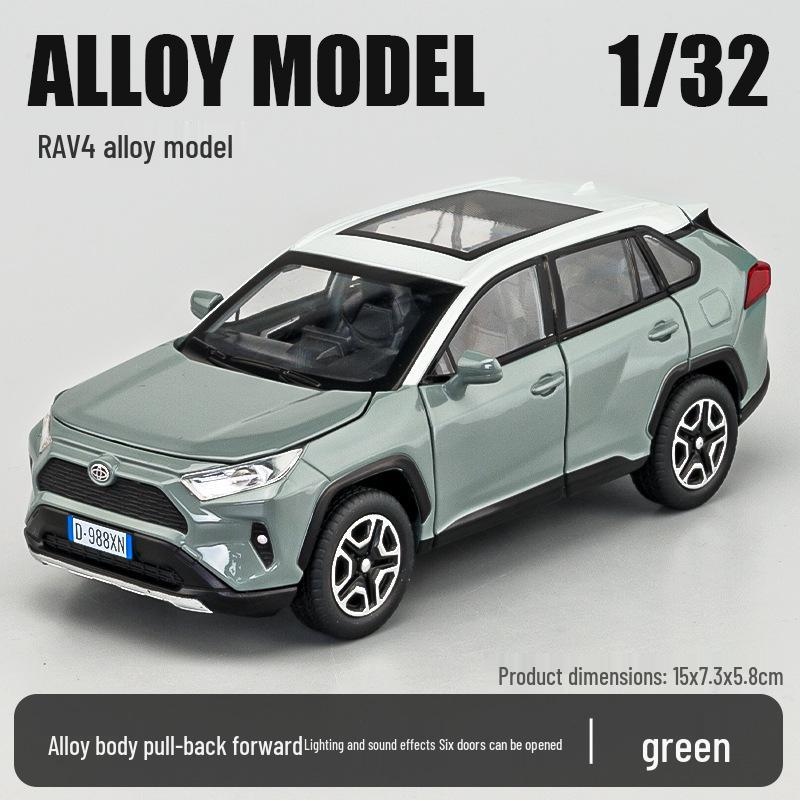 Jiaye 1:32 RAV4 Alloy Six-Door Off-Road Vehicle Toy Model with Sound & Light
