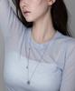 Goldndear 14Kgp Drop Ball Point Long Necklace