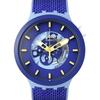 Big Bold Series Quartz Movement Inspiron Blue Unisex Swiss Watch 47mm Blue Dial Plastic Case Silicone Strap SB05N105