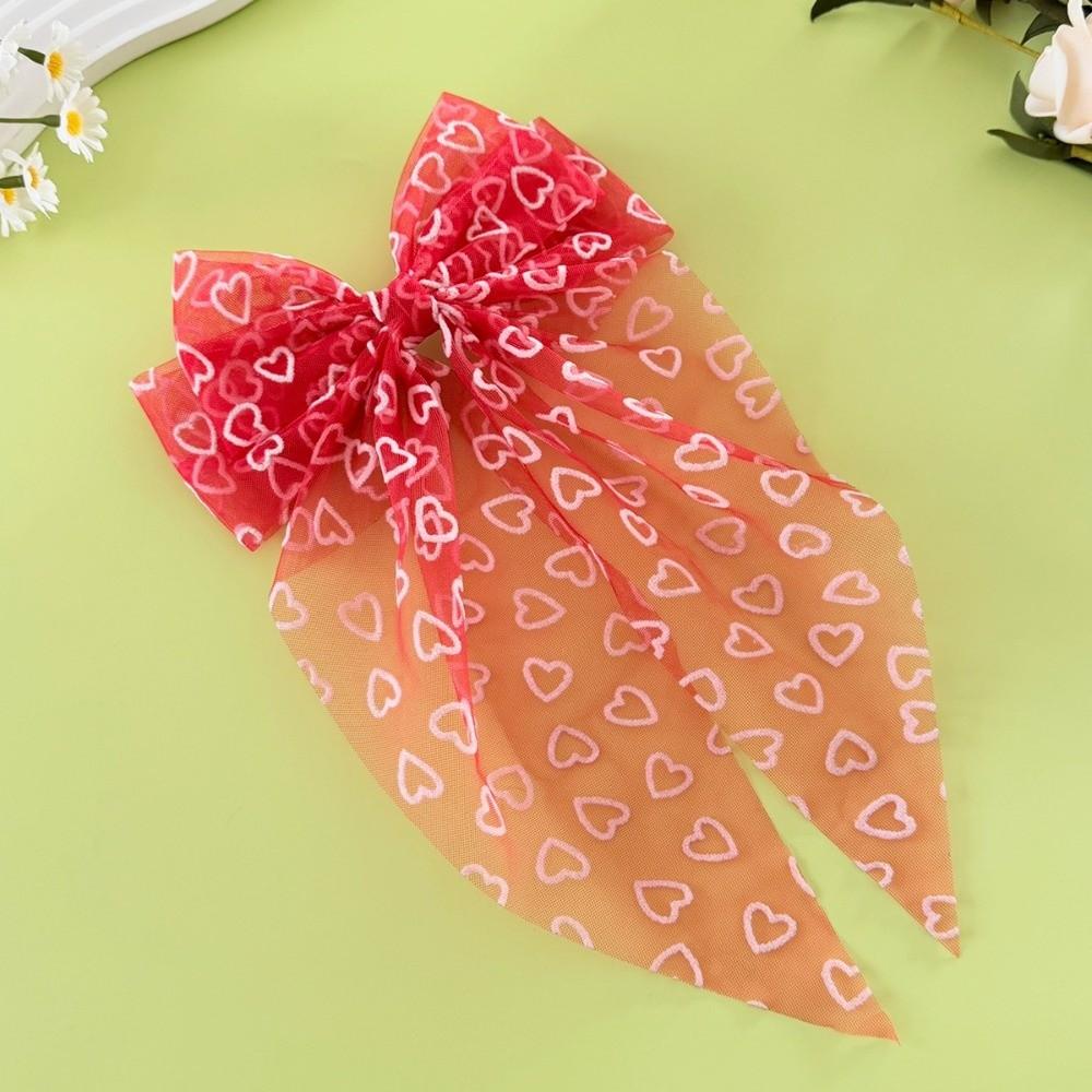 Fashion Sweet Hair Clips Big Bows Spring Clip Hairpins Half-Up Hairstyles Heart Shape Hair Barrettes Valentines Day Gift