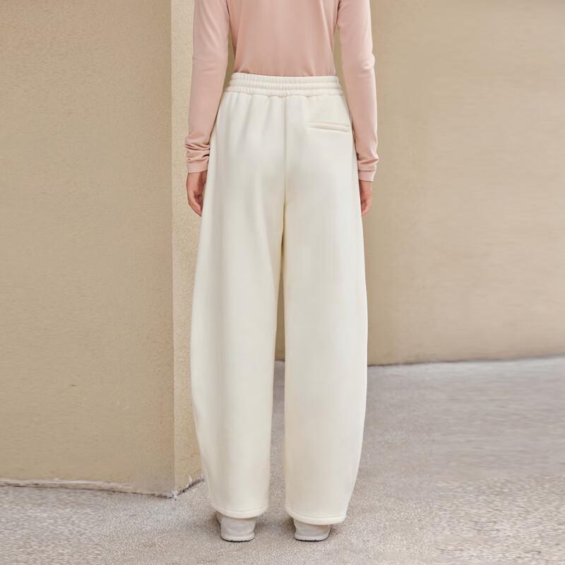 LEDING Women's High-Waist Fleece-Lined Knitted Banana Pants