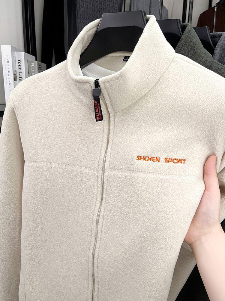 Jachetă Fleece Rezistentă la Vânt pentru Bărbați - Hanorac Gros, Călduros, cu Guler Înalt (Toamnă/Iarnă 2025)