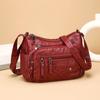 Women's Soft Leather Crossbody Bags Casual Female Multi Pocket Messenger Bags Retro Handbags Ladies Shoulder Bags