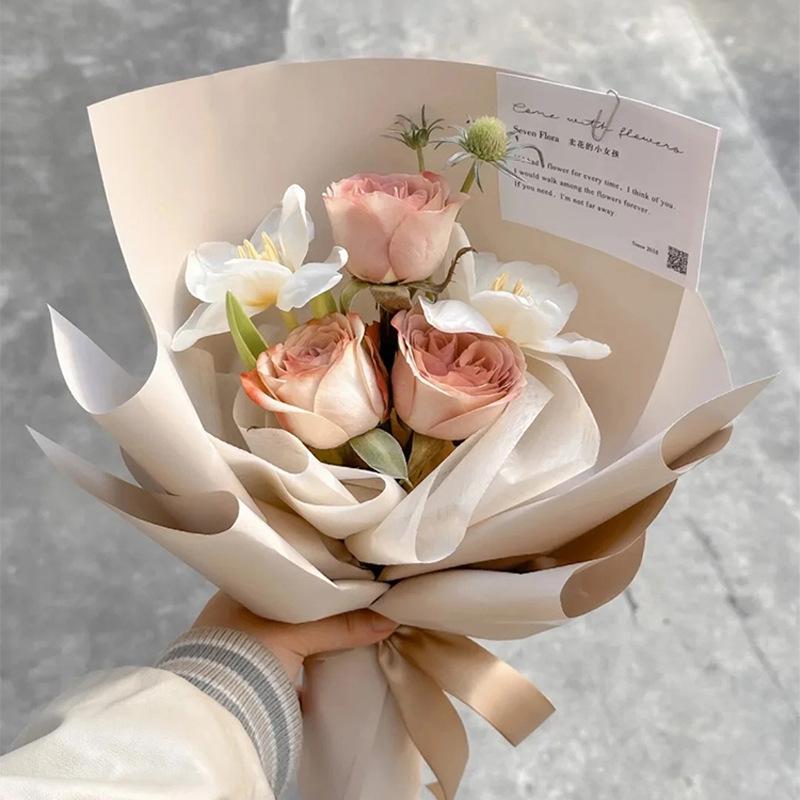 Extra Thick 8.5 Silk HD Morning Mist Matte Waterproof Florist Paper for Fresh Flower Wrapping