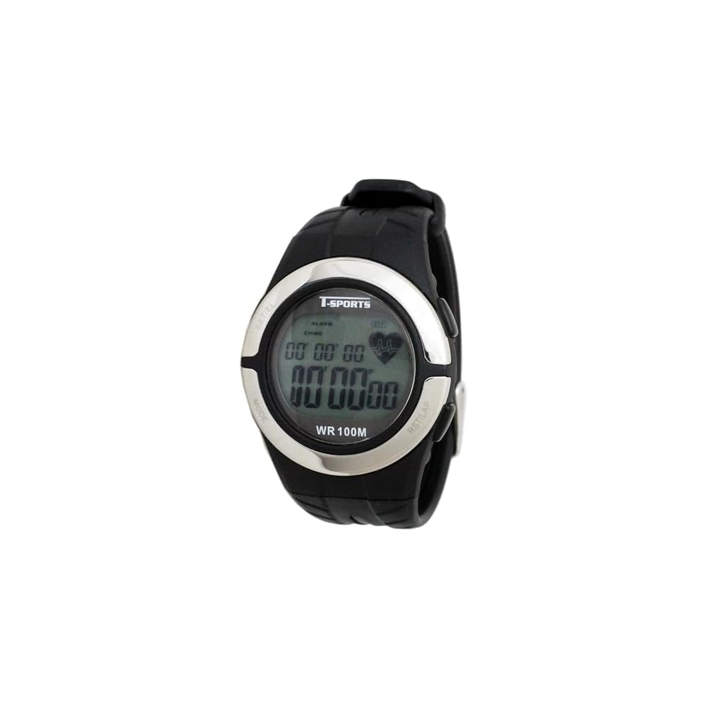 Crepha T-Sports Digital Watch Heart Rate Lap Time Calorie Measurement Waterproof Men s Black TS-D028-BK