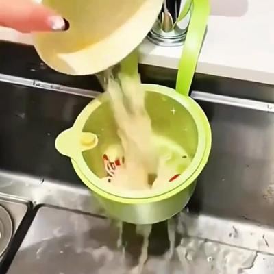 Multifunktionales Hänge-Spülbecken-Sieb Essensreste-Abtropfkorb Obst- und Gemüse-Waschkorb Hängendes Abtropfgestell Küchenzubehör