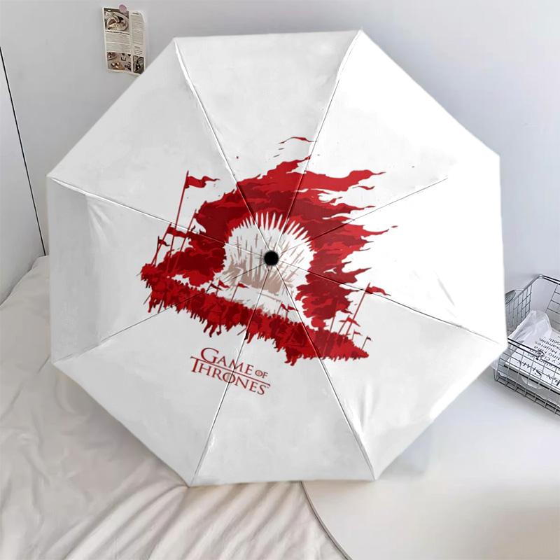 1 Stück Automatischer Faltregenschirm - Cartoon-Muster, Tragbares & Faltbares Design mit 24 Speichen, Weihnachts-Geburtstagsgeschenke