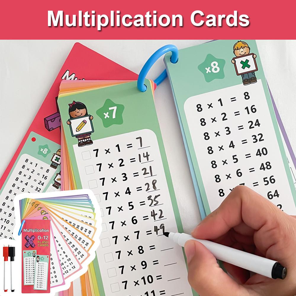 Cards, 0-12 Multiplication Charts, Times Table Self Check Math Learning Tool, Montessori Mathematical Training, Teaching Aids