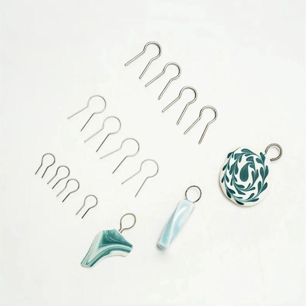 100pcs Tungsten Wire Hanging Firing Hook R Type High Temperature Resistance Hanging Burning Needle Ring Multifunctional Durable