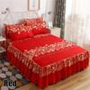 11 kleuren Single/twin/full/queen/kingsize Bed Rok Kussenslopen Set Elegante Sprei Bloemenpatroon Geborsteld Microfiber Verstoorde Lakens