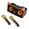 Karaoke Speaker HIFI Portable Cute Desk Speaker with 2 Wireless Microphone for Family KTV