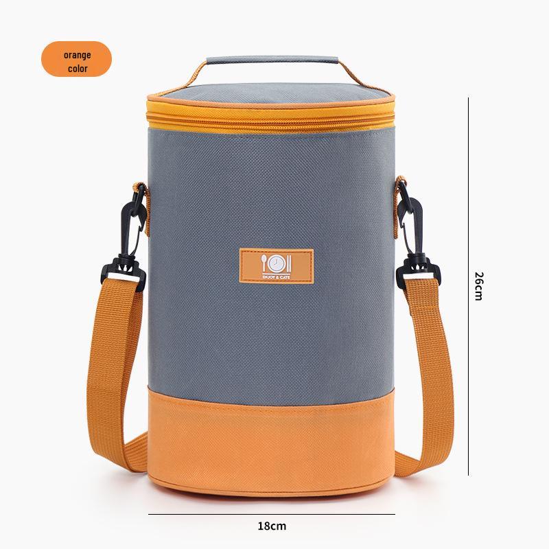 Round Insulated Lunch Bag with Thick Aluminum Foil for Office or Outdoor Use