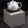 999 Pure Blue and White Gilt Silver Light Luxury Xishi Teapot Household Kung Fu Set Anti-scald Tea Brew