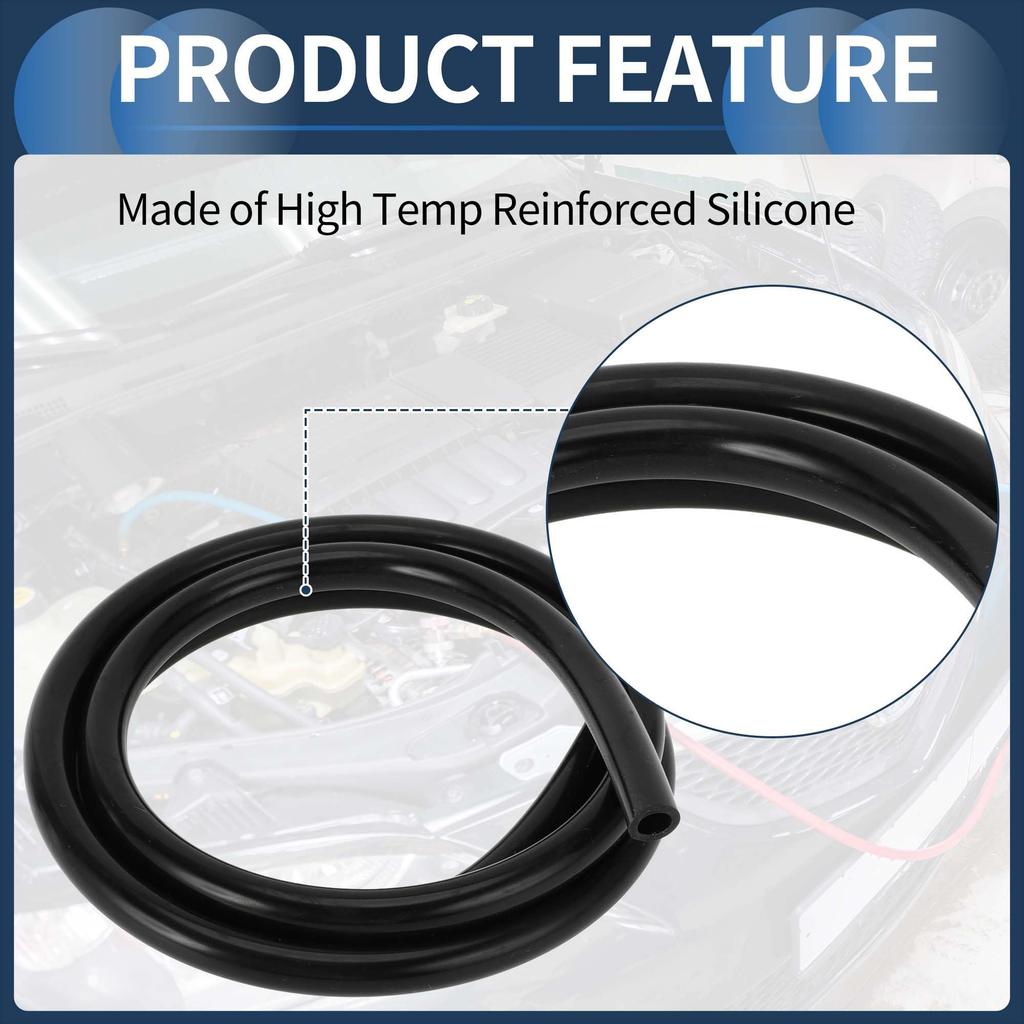 INFINAUTO Silicone Vacuum Tube Hose Black 5ft Automotive Vacuum Line