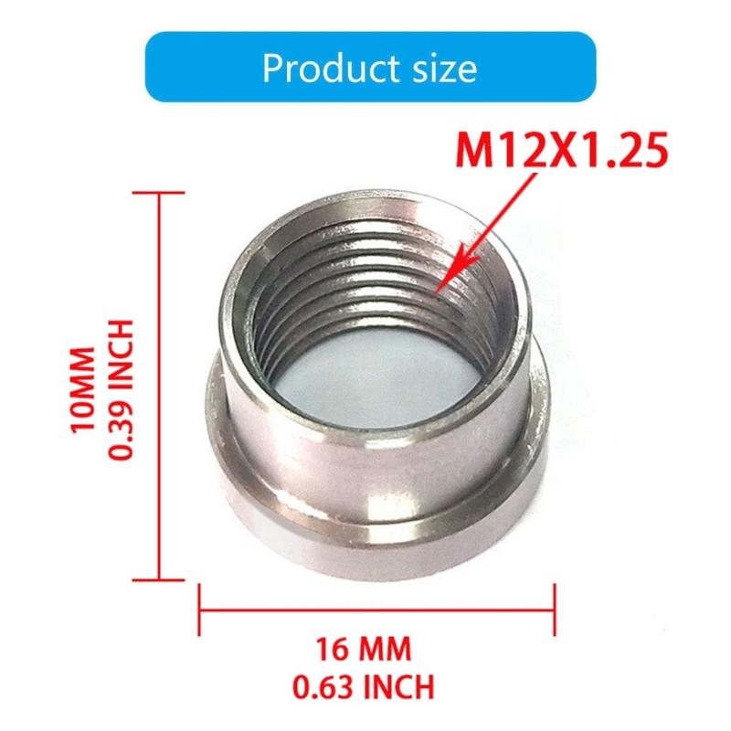 Exhaust Pipe Sensor Bung Female Thread 304 Stainless Steel Mount for Car Motorcycle Replacement Service Tasks