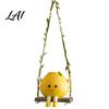 Indoor Hanging Wall Ornaments Cute Swinging Lemon Ornament Smiling Figurine Resin Swing Decorative Pieces for Milk Tea Shops Decor Boho Art Bedroom