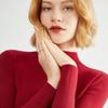 Women's Elegant Slim Fit Pullover: Solid Color Knit Sweater with Stand Collar - Autumn Winter Collection