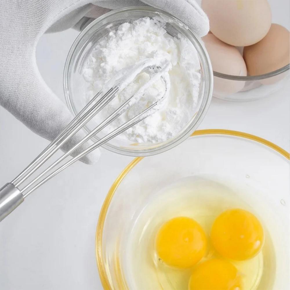 Stainless Steel Mini Whisk Handheld Egg Beater Durable Rustproof Metal Whisker Compact Kitchen Tools for Mixing Blending