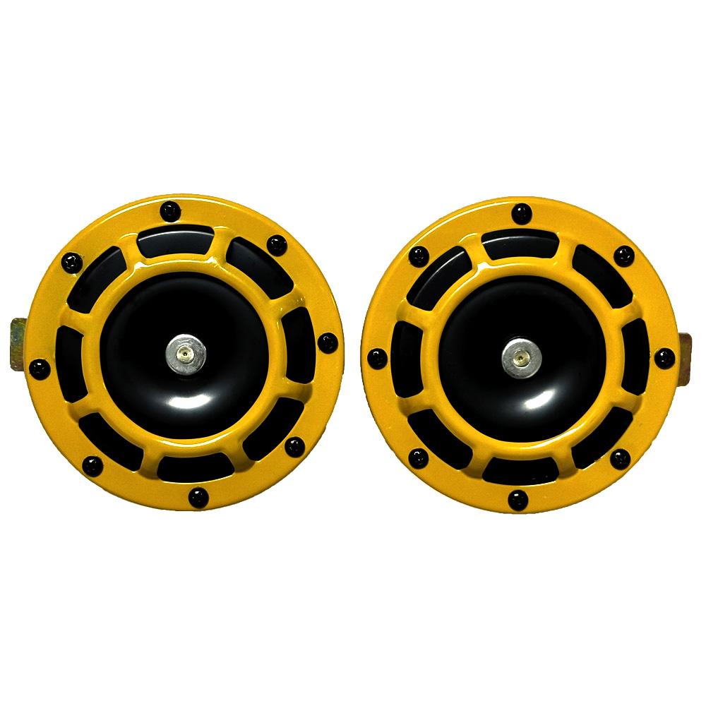 2Pcs Car Horn Multi-Color 12V Disc Electric Air Horn Kit Dual Tone Super Loud Alarm Singal Motorcycle Truck Accessory