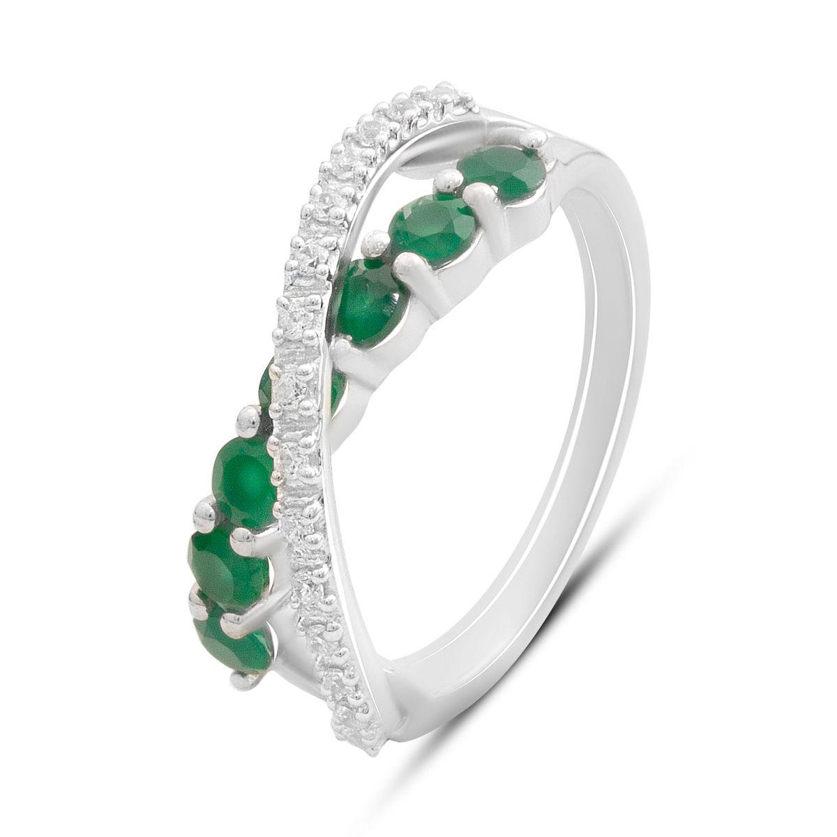 

Silver ring with natural agate 0.983ct, item weight 3.23 gr (2189541) 17 смарагдовий