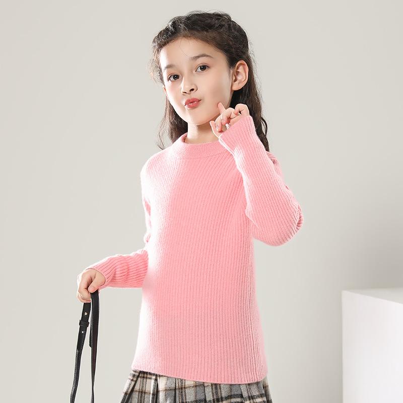 100% Wool Striped Round Neck Kids’ Thermal Sweater - Medium to Large, Unisex, Autumn/Winter