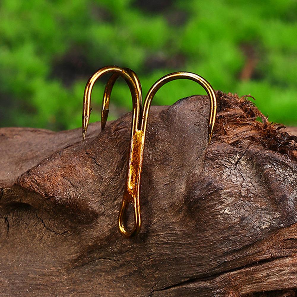80Pcs High Carbon Steel Treble Hook Portable Fishing Treble Hook Triple Barbed Steel Fish Hook Fishing Accessories