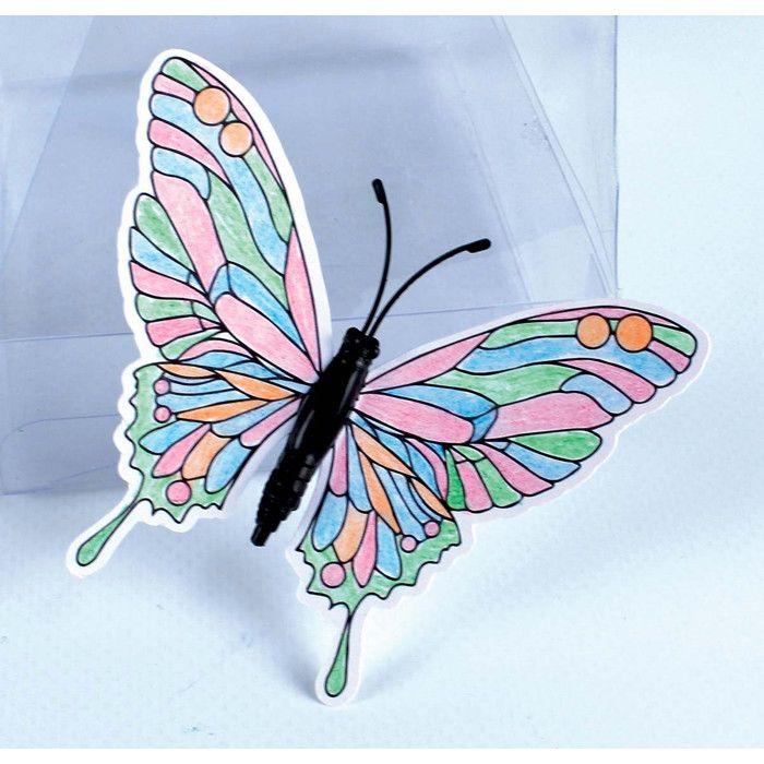 Papillons aimantés prédessinés à colorier 6 à 10 cm x4