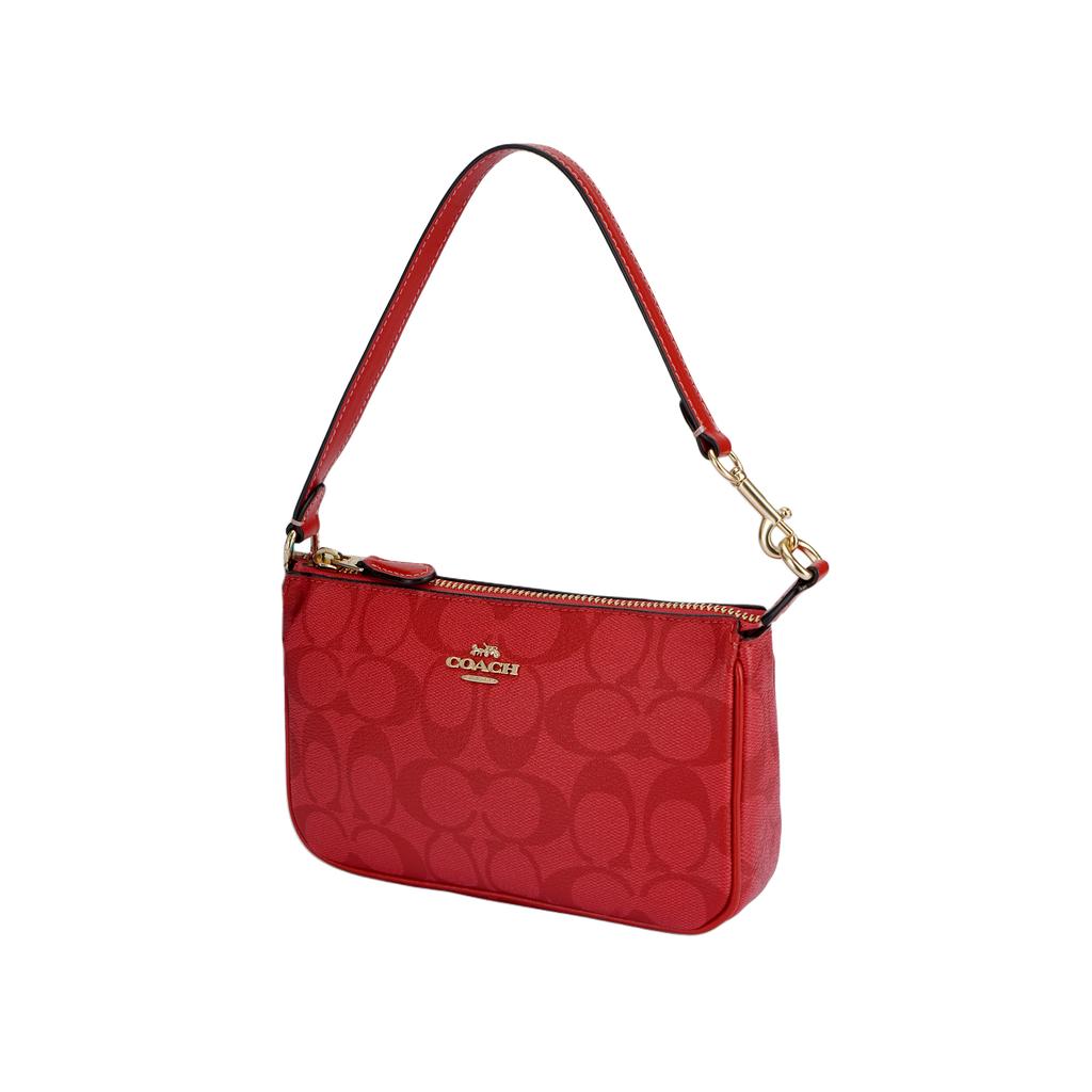 Coach Nolita Monogram Canvas And Leather Mahjong Bag Women Handbag Red C3308-IMQRG