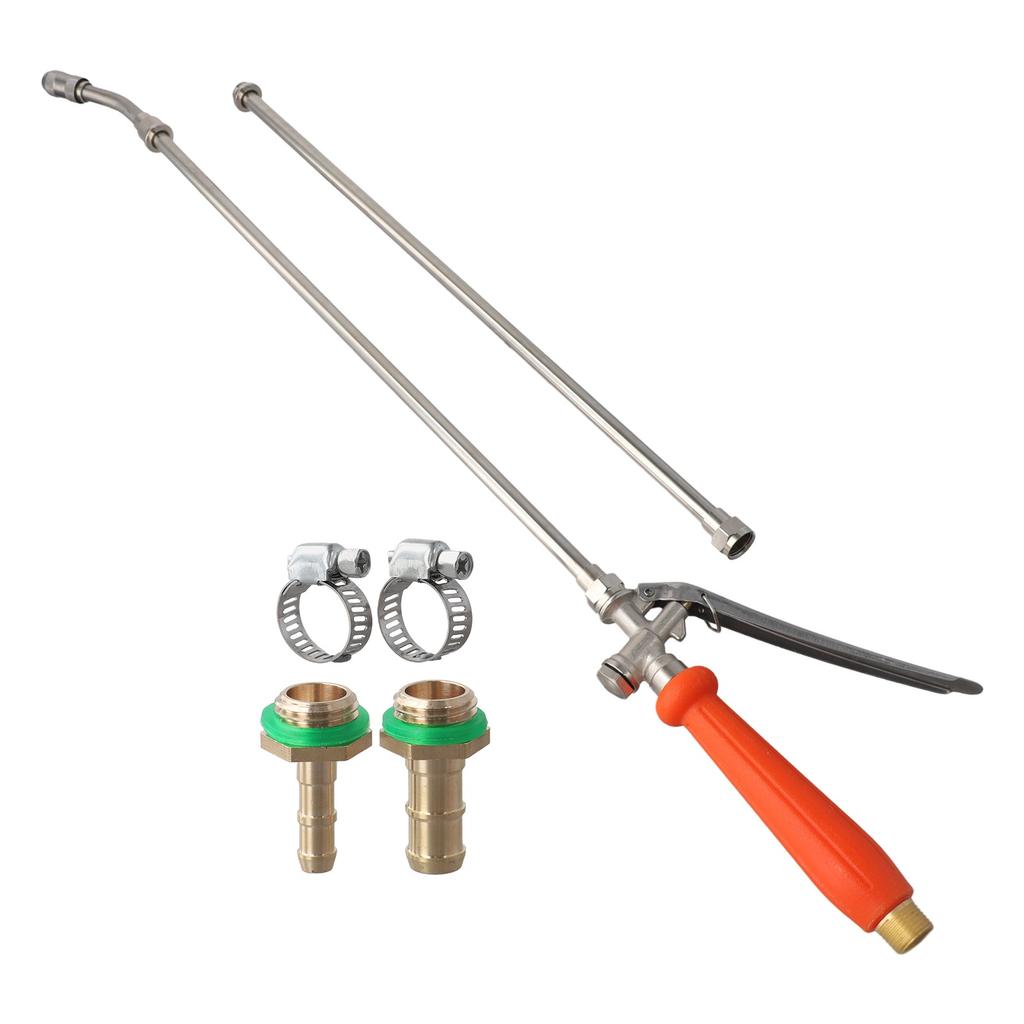 44 Inch Sprayer Wand with Brass Hose Connectors and Adjustable Spray Nozzle Lockable Switch Handle for Comfortable Extended Use