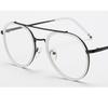 Fashion Optical Glasses Pilot Eyeglasses Oversize Frame Spectacles Personality Double Googles Alloy Eyewaear Women Ornamental