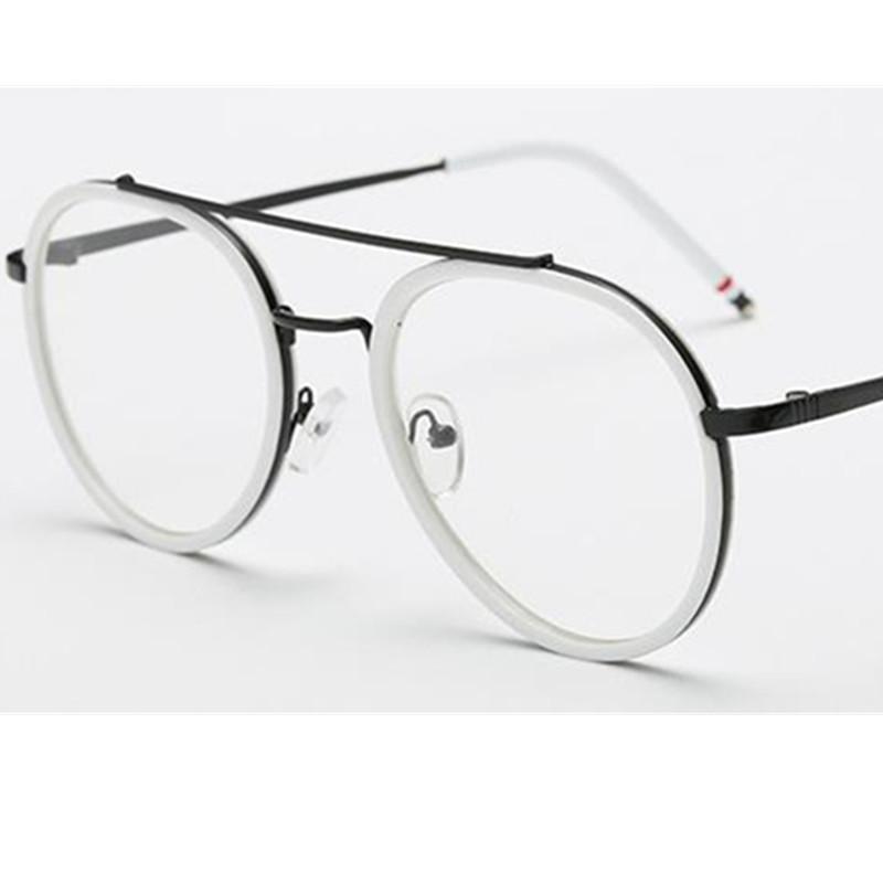 Fashion Optical Glasses Pilot Eyeglasses Oversize Frame Spectacles Personality Double Googles Alloy Eyewaear Women Ornamental