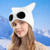 Windproof Winter Glasses Caps Removable Glasses Head Knitted Hat Cute Warm Ski Mask Hats  Skiing