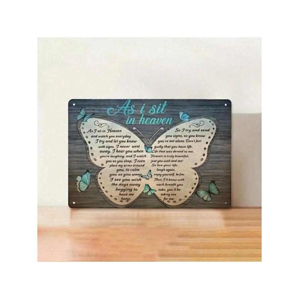 Vintage Memorial Tin Sign Wall Decor In Loving Memory Heaven