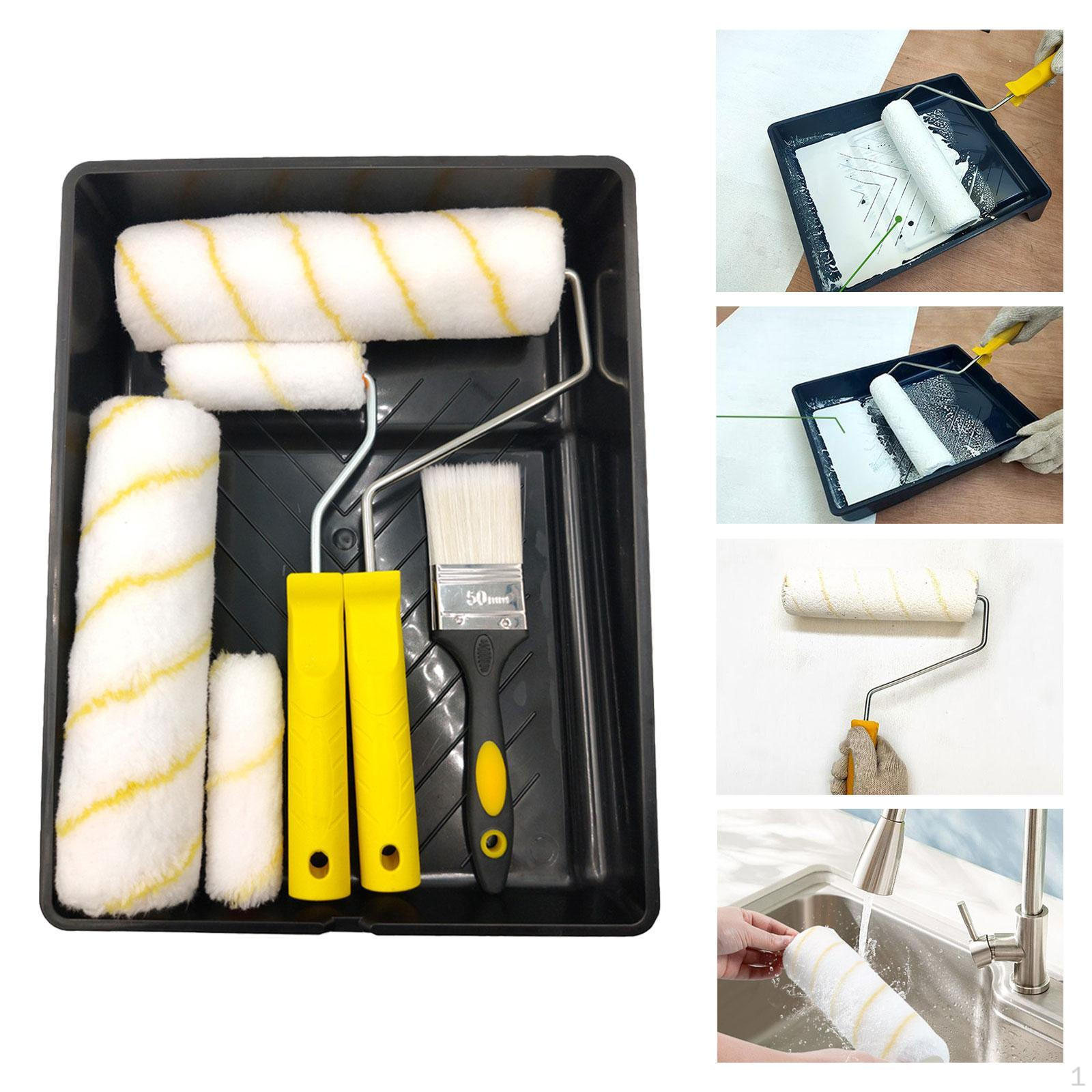 

Набор валиков для покраски Naps с рамкой и поддоном для кухонного черного пола Without Foam Roller