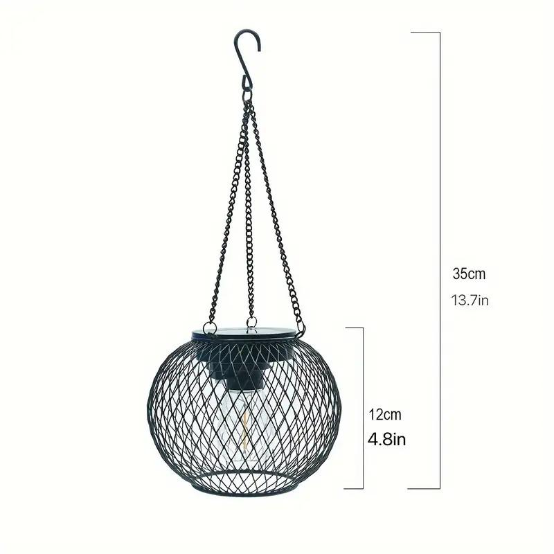 2pcs Outdoor Solar Lantern, Upgraded Version Hanging Solar Lamp Outdoor Garden Metal Chandelier Decorative Lighting