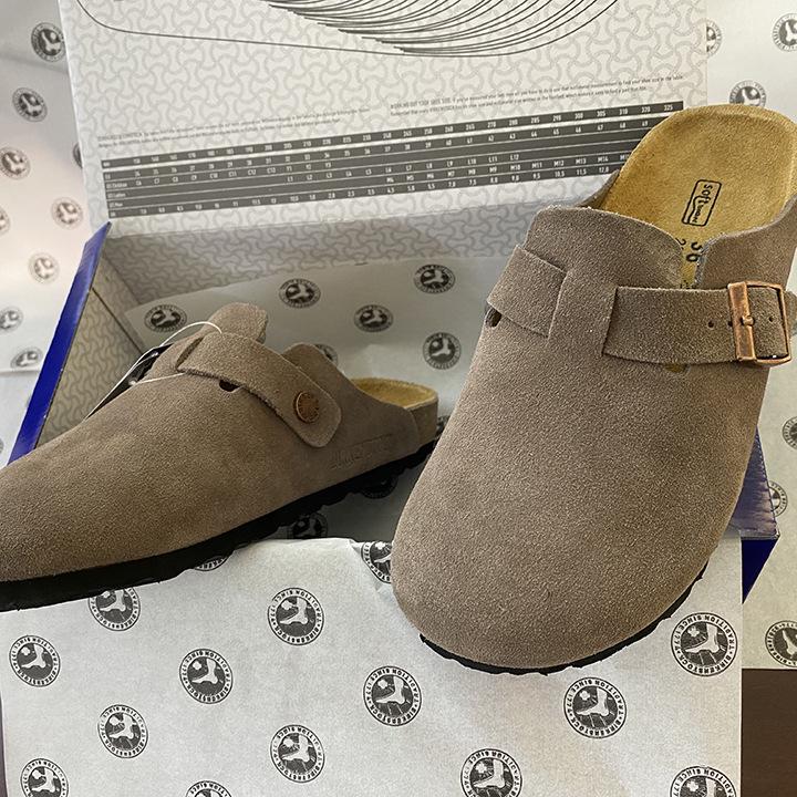 Unisex BK Pravá kůže Birkenstock Uzavřené Retro Mules s Korkovou Podrážkou – Pohodlné a Všestranné.