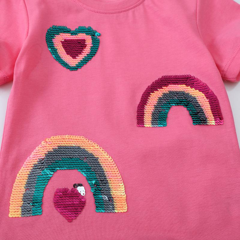 2-7Y Little Girl Short Sleeve T-shirt Summer Cotton Baby Tees Children Tops Kids Clothing Dropshipping