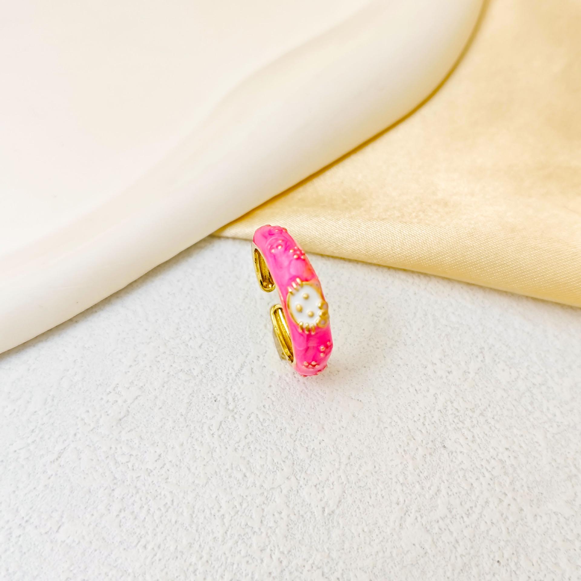 Elegant Cloisonné Sunflower Cat Ring - Luxurious, Versatile Fashion Jewelry for Women