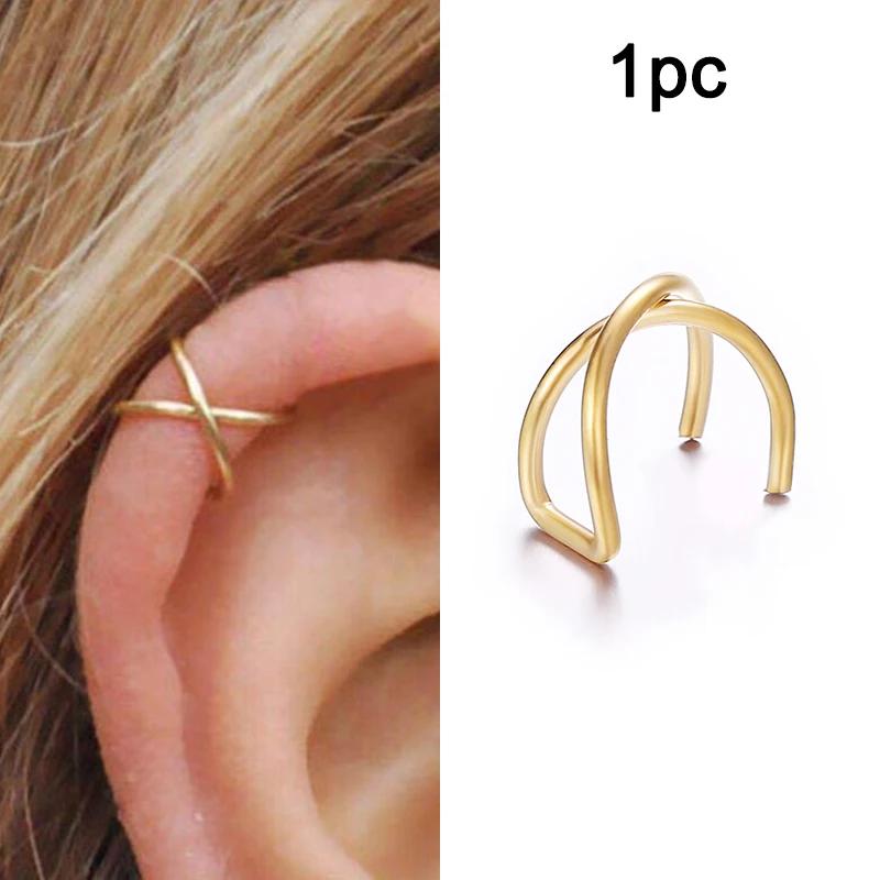 

10 шт. Клипсы-серьги в виде листьев для женщин, цвет розовое золото, креативные простые C-образные каффы для ушей без пирсинга, набор клипс для ушей, трендовые украшения, подарок 66762