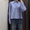 Women's Oxford Spinning Box Shirt Long Sleeve Shirt Casual Commuter Thin Jacket Solid Color Lapel 181918