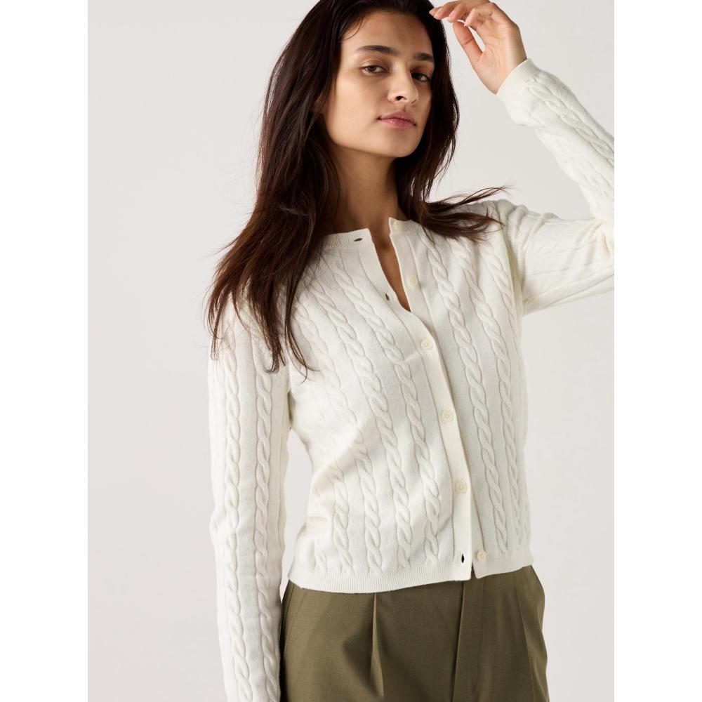 

Uniqlo Cable Crew Neck Cardigan 10 PINK/WOMEN XS