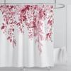 Emerald Green Eucalyptus Shower Curtain Fabric, Watercolor Plant Leaves with Floral Bathroom Shower Curtain Set with Hooks